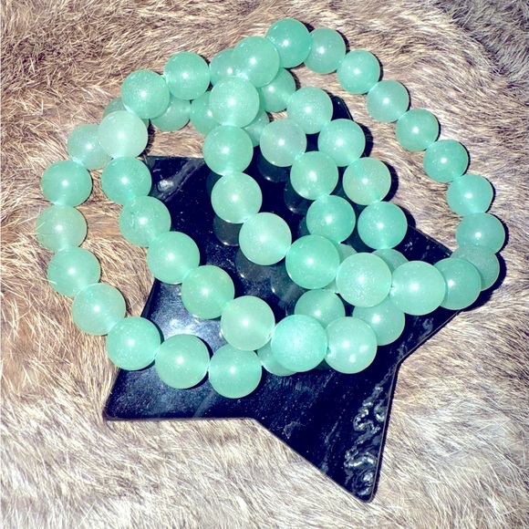 Handmade Jewelry - Elegant Green Aventurine Beaded Bracelet 10mm Gemstone Crystal Healing Gift New